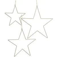 Spetebo Deko Sterne 3er Set Gold - 30/40/50 cm - Metall Dekohänger Fenster Dekoration