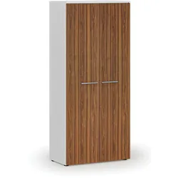 Kleiderschrank mit Auszug PRIMO WHITE, 1781 x 800 x 420 mm, weiß/Nussbaum