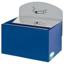 Proregal Robuster Wandascher mit Schild 0,8 Liter, HxBxT 20 x 20 x 12,5 cm Verzinkter Stahl Blau