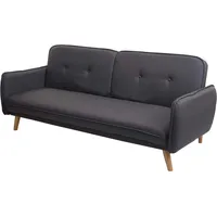 MCW Schlafsofa MCW-J18, Couch Klappsofa Gästebett Bettsofa, Schlaffunktion Stoff/Textil 185cm ~ anthrazit-grau
