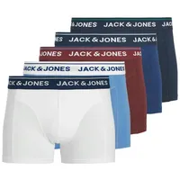 JACK & JONES JACBRANCO Solid Trunks blau/pink L 5er Pack
