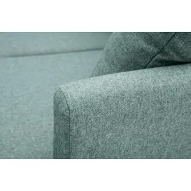 miliboo Eckcouch Polyester 4-Sitzer Graugrün