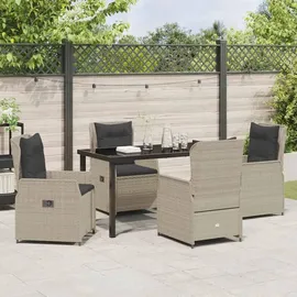 vidaXL Garten Essgruppe 5-tlg. Hellgrau