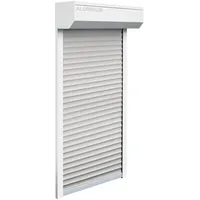 Schellenberg Vorbaurollladen-Set, 115 x 140 cm, 45°-Rollladenkasten, weiß/grau