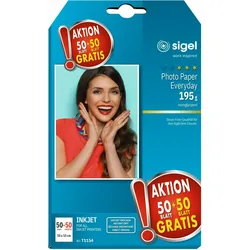 Sigel Inkjet Everyday Fotopapier 100x150m AKTION 195g 50+50 Blatt gratis