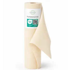 Sensalux Vlies Tischdeckenrolle Creme 1,18 m x 40 m, 80 g/m2, abwaschbar wasserabweisend, stoffähnliches Vlies, Meterware für Party Event Catering Gastronomie