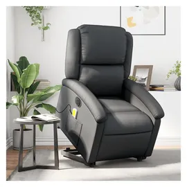 vidaXL Massagesessel mit Aufstehhilfe Leder 86,5 x 99,5 x 0 cm Schwarz