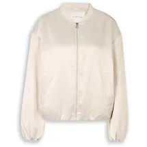 Tom Tailor Damen Satin Blouson Jacke mit Bomberkragen, braun, Uni, Gr. M