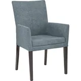 Armlehnstuhl HOME AFFAIRE "Aspen", blau (blau, wenge), B:60cm H:94,5cm T:61cm, Polyester, Stühle, Armlehnstuhl, Beine aus massiver Buche, wengefarben lackiert