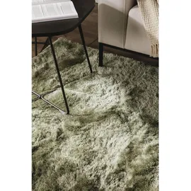 benuta Nest Hochflorteppich Grün, Textil, Beton Optik, Rechteckig, 140x200 cm wasserabweisend, Teppiche - Böden, Teppiche, Hochflorteppiche - Shaggys