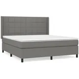 vidaXL Boxspringbett mit Matratze Dunkelgrau 180x200 cm Stoff1400304