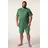 Men Plus by Happy Size Schlafanzug gemustertes T-Shirt Shorts Grün XXL