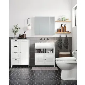 VASAGLE Waschtischunterschrank ohne Waschbecken BBC02WT weiß 60,0 x 30,0 x 60,0 cm