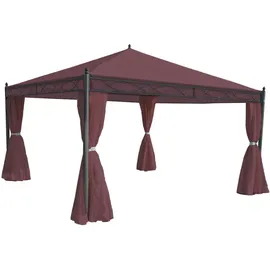 MCW Seitenwand für Pergola Calpe 4 Stück 4 x 4 m Rot-Braun