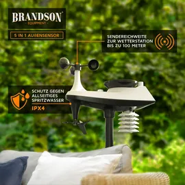 Brandson Funkwetterstation 5-in-1 Schwarz