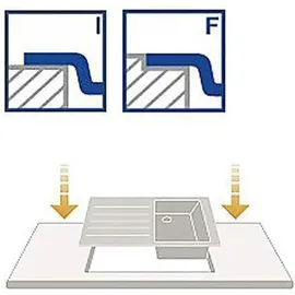 Blanco Claron 4 S-IF rechts Edelstahl + Excenterbetätigung + InFino