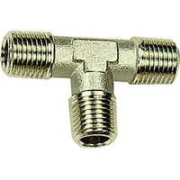 Riegler T-Stück, außen/außen/außen, R 1/2, SW 21, Messing vernickelt