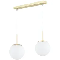 KAR LIGHTING Pendelleuchte 2-flammig Gold Glas klassische Hängelampe E27 LED geeignet Wohnzimmerlampe Esszimmerlampe Schlafzimmerlampe Flurlampe höhenverstellbar zeitlos elegante Innenbeleuchtung