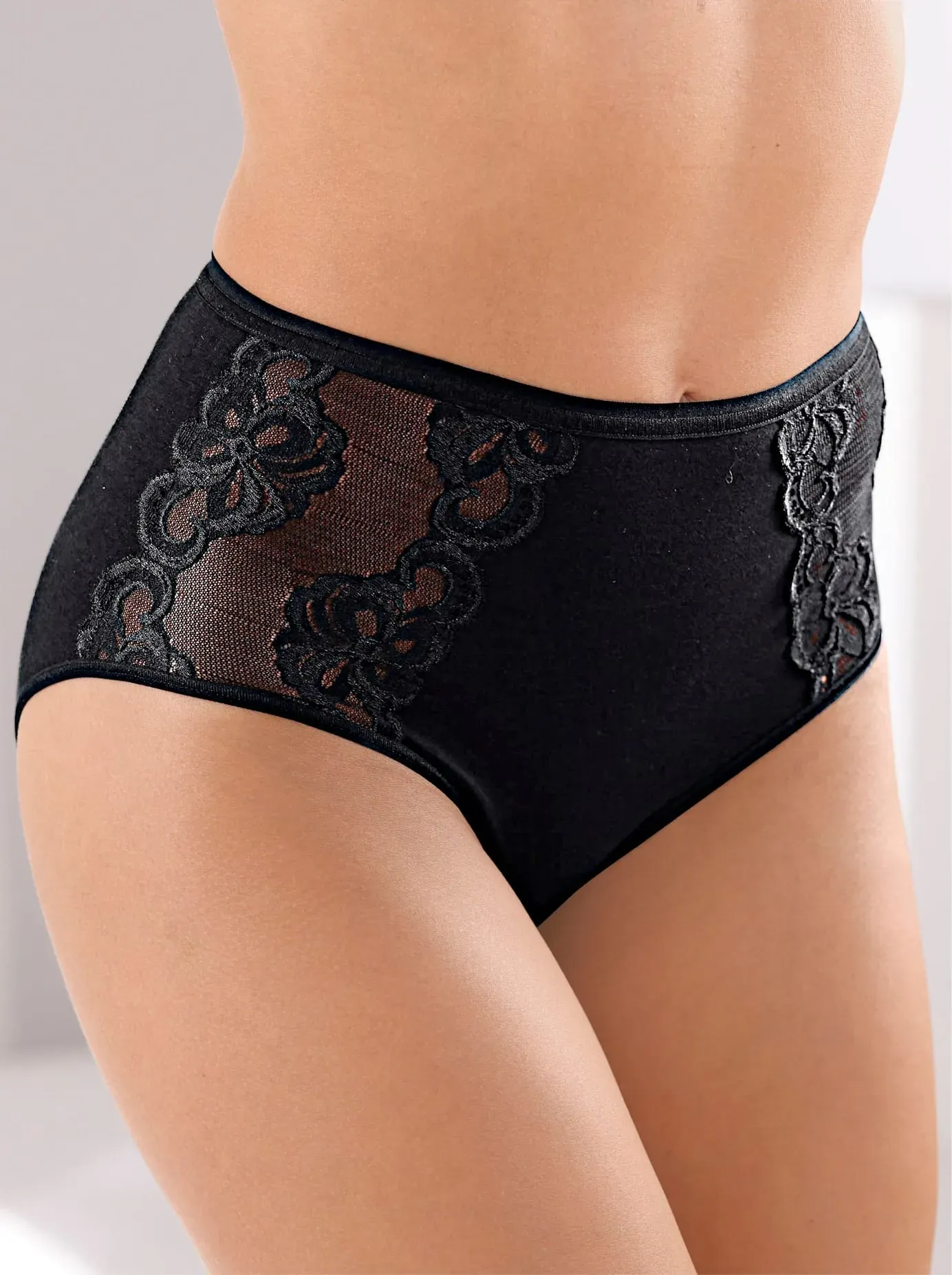 Hüftslip Gr. 42, schwarz Damen Unterhosen