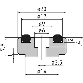 Dynavox Gerätefüße mit Rändelung Silber, Ø Silber