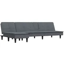 vidaXL Schlafsofa In L-form Dunkelgrau 255x140x70 Cm Samt Vidaxl