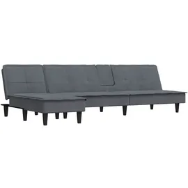 vidaXL Schlafsofa In L-form Dunkelgrau 255x140x70 Cm Samt Vidaxl