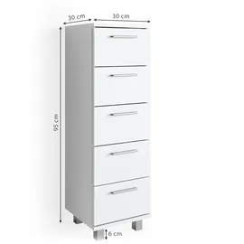 Vicco Ilias Badschrank 30 x 95 cm Weiß