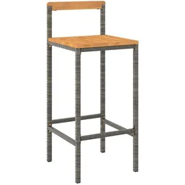 vidaXL 5-tlg. Gartenbar-Set Grau Poly Rattan & Massivholz Akazie