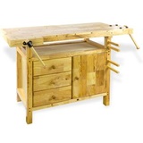 DEMA Hobelbank Werkbank Werktisch 125x50x84cm massiv Schraubstock