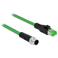 DeLock 85438 RJ45 / Netzwerkkabel M12 4 Pin D-kodiert zu Stecker PVC 2 m