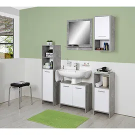 MID.YOU Waschbeckenunterschrank, Weiß, Holzwerkstoff, 60.4x55x28 cm, Typenauswahl, Badezimmer, Badezimmerschränke, Waschbeckenunterschränke