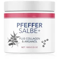 Pfeffersalbe Plus zum Bräunen, Aktiv Pfeffer Salbe, Reichhaltige Salbe mit Plus Collagen & Arganöl, Hautreparatur Pfeffer Salbes, Feuchtigkeitsspendende Gesichtscreme für alle Hauttypen (1PC)