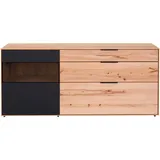 Valnatura Sideboard Lina, Anthrazit, Buche, Metall, Buche, vollmassiv, 2 Schubladen, 185x81x49 cm, Goldenes M, Made in Germany, Dgm, erweiterbar, Typenauswahl, Beimöbel erhältlich, Holzmöbel, Kleinmöbel Holz, Holzkommoden, Sideboards Holz