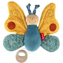 Sigikid 43378 - Spieluhr Schmetterling bunt Yellow, Stoffmix, 22 cm, Babyspielzeug