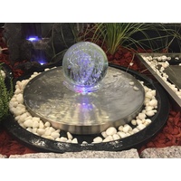 Köhko Köhko® Glaskugelbrunnen „Saturn“ 21010 Springbrunnen Kugelleuchte Vogeltanken