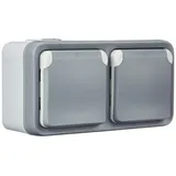 Legrand Plexo Steckdose 2-fach waagrecht, grau