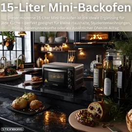 Steinborg Mini Backofen 15 Liter Schwarz