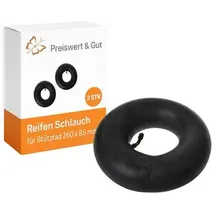 PRO PLUS 2x Reifen Schlauch für Stützrad 260x85 mm – passend für 3-3,5 Zoll Rad mit Schrader-Ventil, Ersatzschlauch für Schubkarrenrad oder Bollerwagen,