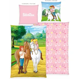 Bibi & Tina Bibi und Tina Schriftzug multicolour 135 x 200 cm + 2 x 80 x 80 cm