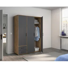 Rauch Drehtürenschrank Voyager 140 x 194 x 53 cm Grau