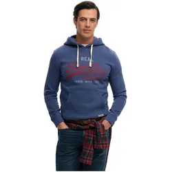 Sweatshirt SUPERDRY "Sweatshirt Vl Classic Hood", Herren, Gr. M, blau, Obermaterial: 80% Baumwolle CO. 20% Polyester PES., Sweatshirts Sweatshirt