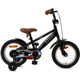 SJOEF Race Kinderfahrrad 14 Zoll | Kinder Fahrrad für Jungen/Jugend | Ab 2-6 Jahren | 12-16 Zoll | inklusive Stützräder (Schwarz)