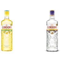 Gordon's Sicilian Lemon Gin Destillierter Bestseller mit Zitrusgeschmack 37,5% vol 700 ml & London Dry Gin Destillierter Bestseller mit Zitrusfrische Ausgezeichnet 37,5% vol 700 ml