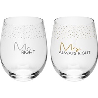 SHEEPWORLD Trinkglas Set Motiv "Mr. & Mrs."