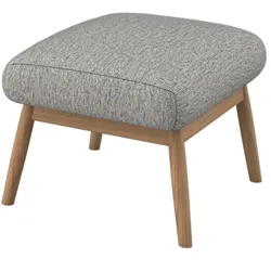 Polsterhocker FLEXLUX "Padova", grau (sophisto grau), B:56cm H:36cm T:44cm, 100% Polyester, Hocker, Fußhocker für Ohrensessel, Fuß Eiche