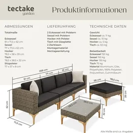 Tectake Konstanza Loungeset beige/grau