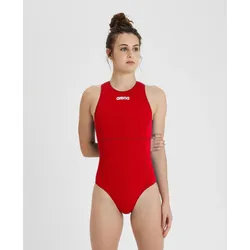 Badeanzug Damen Team Wasserball Einfarbig - Red-white - 44