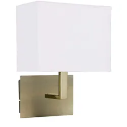 Wand Spot Lampe Leuchte Antik Messing Schirm Weiß Schlaf Wohn Zimmer Beleuchtung