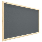 ALLboards Grau Pinnwand mit Holz Rahmen 90x60cm Korktafel Korkwand Pinnwand Kork Grau Oberfläche