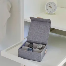 LOVE !T STORE !T Uhrenbox für 6 Uhren Größe 16,5 x 16,5 x 7,0 cm Grau